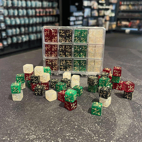 MTG 48 Mini Counter Dice - Red, Black, Green, White