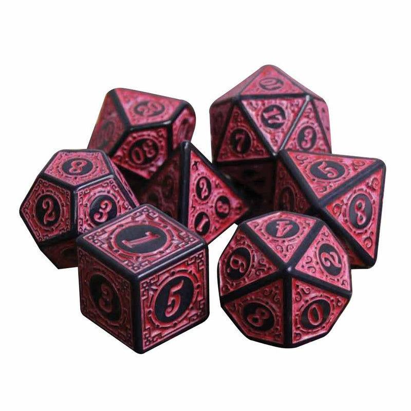 Ancient Power - 7 Piece Polyhedral Dice Set + Dice Bag - Bea DnD Games
