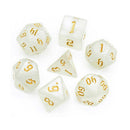 Angelic Runes - 7 Piece Runic Polyhedral Dice Set + Dice Bag - Bea DnD Games