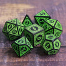 Arboreal Power - 7 Piece Polyhedral Dice Set + Dice Bag - Bea DnD Games