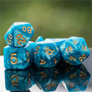 Poseidon's Curse - 7 Piece Polyhedral Dice Set + Dice Bag - Bea DnD Games